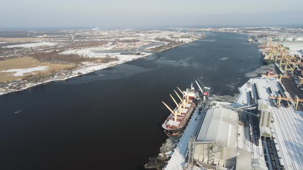 Winter port aerial view alt