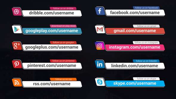 Social Media Lower Thirds Elements template preview