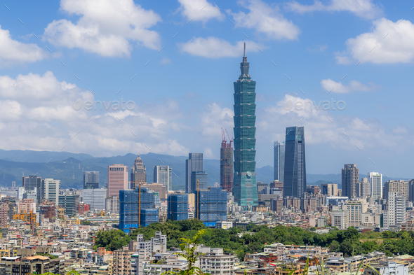 Taipei, Taiwan 28 September 2022: Taipei city skyline - Stock Photo - Images