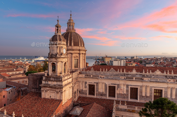 Catania, Sicily, Italy at the Cathedral - Stock Photo - Images