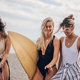 Three beautiful woman friends having fun on a beach - PhotoDune Item for Sale