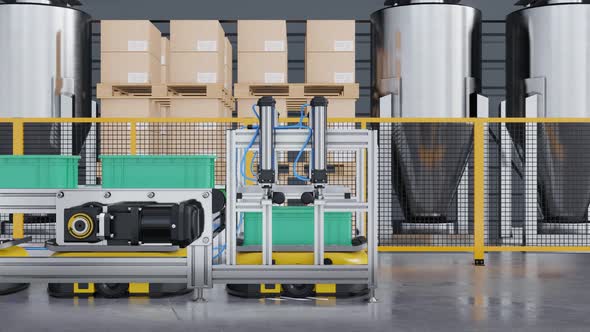 Robots efficiently sorting hundreds of parcels per hour(Automated guided vehicle).