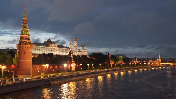 Night View of the Kremlin Embankment