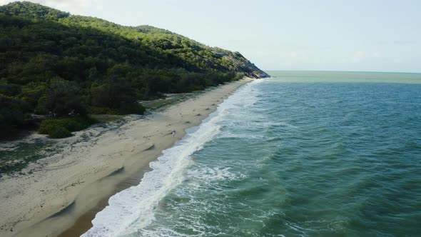 Aerial, Beautiful Panoramic View On Wangetti Beach In Cairns In Queensland, Australia