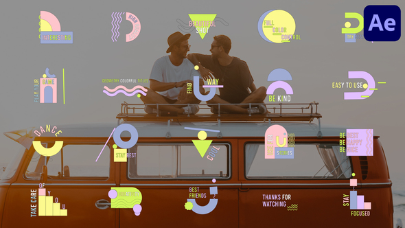 Unique Geometry Colorful Titles for After Effects Titles template preview