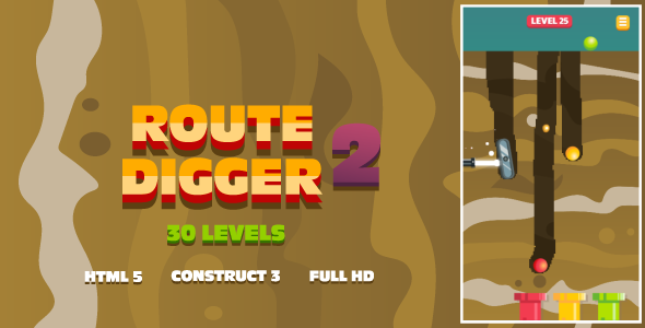 Route Digger 2 - HTML5 Game (Construct3)