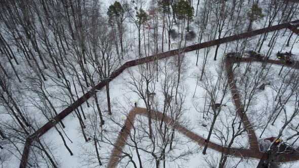 Gorky Central Park, Dinosaur park, aerial Kharkiv