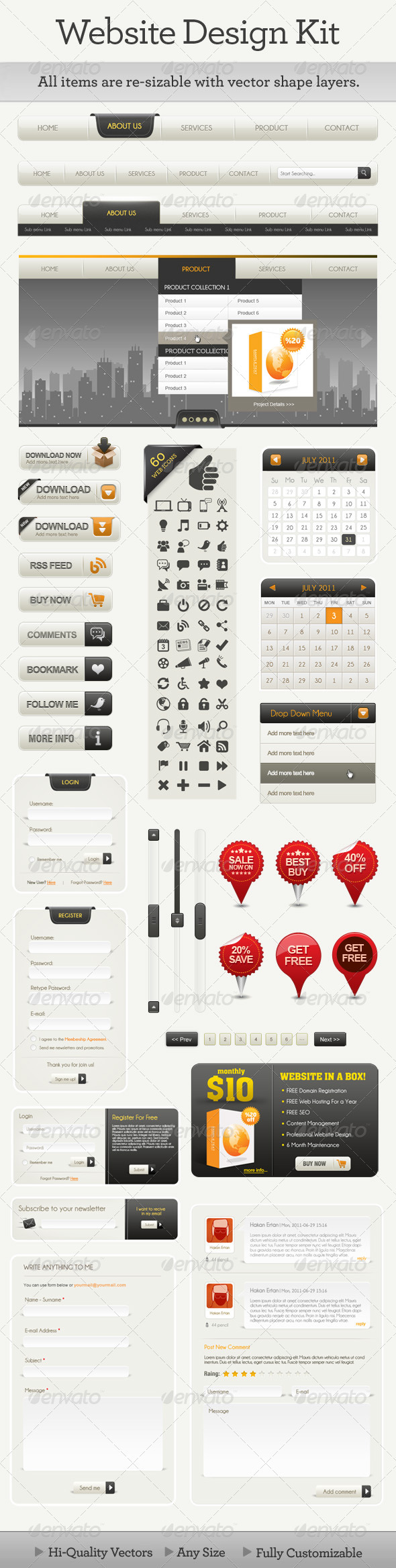 Website Design Kit - User Interfaces Web Elements