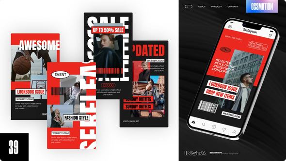 Halo Fashion Instagram Stories Video Displays template preview