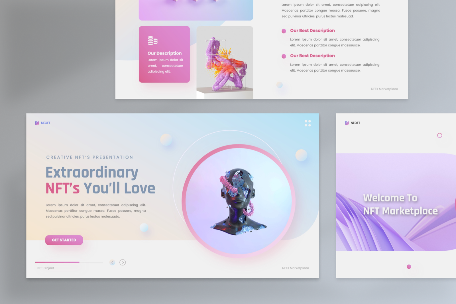 Neoft - NFT Digital Creative Marketplace Keynote, Presentation Templates