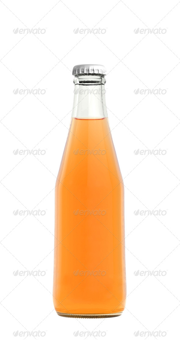 Orange juice drink in glass bottle Stock Photo by ozaiachin PhotoDune