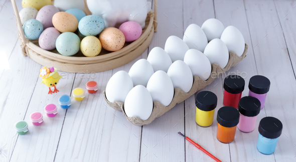 Easter art and craft activities - Stock Photo - Images