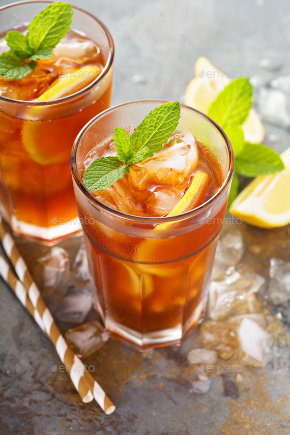 Traditional iced tea with lemon Stock Photo by fahrwasser PhotoDune
