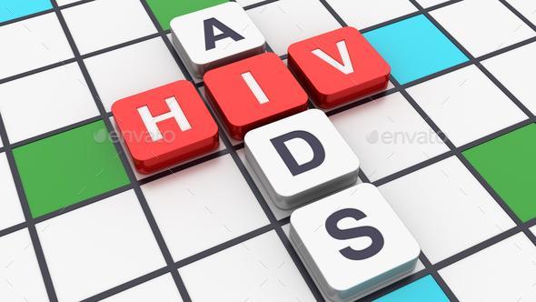 HIV / AIDS word, medical concept, Human Immunodeficiency Virus Positive test