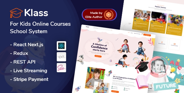 Klass - React Nextjs Kids Online Learning Courses System