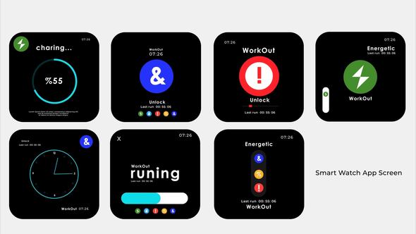 Smart Watch App Screen Product Promo template preview