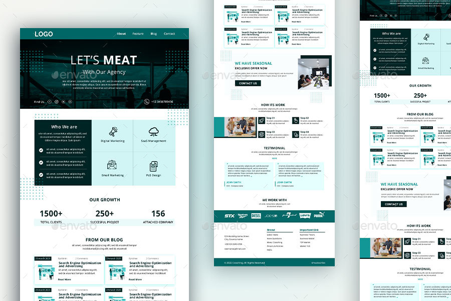 Digital Marketing Agency Email Newsletter PSD Template Web Elements Digital Marketing Agency Email Newsletter PSD Template Web Elements