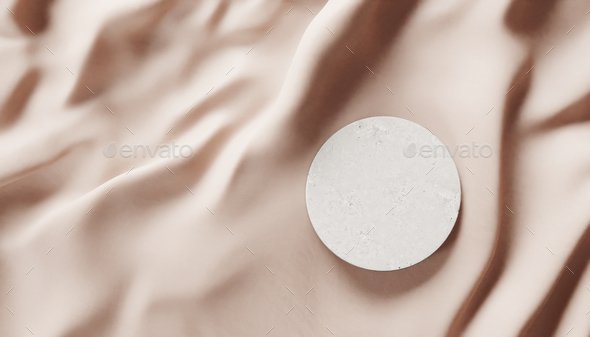 Top view of luxury marble podium stage on soft silk background. - Stock Photo - Images