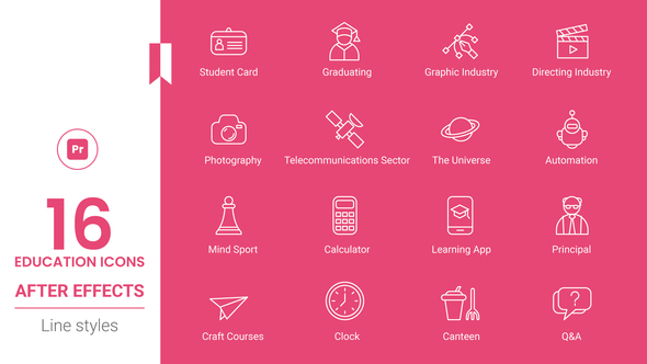 Education Line Icons pack- MORGRT