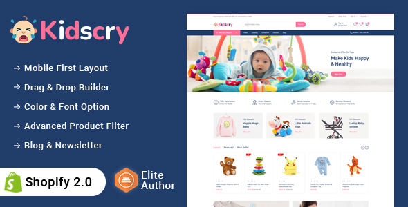 Kidscry - Kids Toy & Cloth Store Shopify 2.0 Responsive Theme By Codezeel