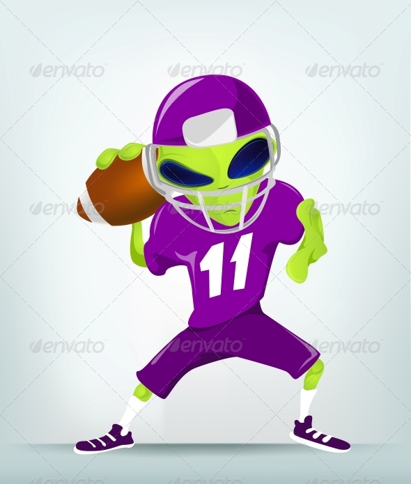 Cartoon Character Alien - Rugby - Monsters Characters