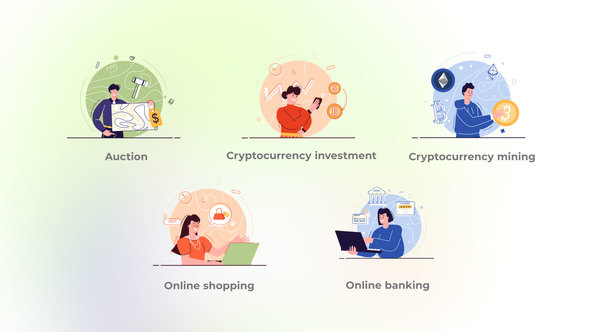 Cryptocurrency Investment - Flat Concept