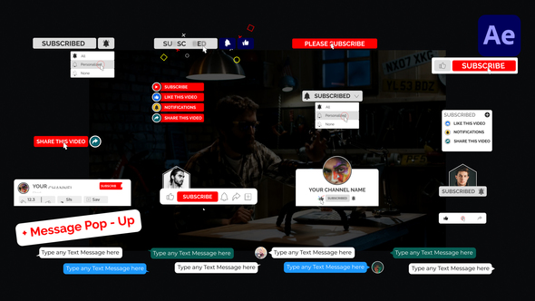Youtube Button Elements template preview