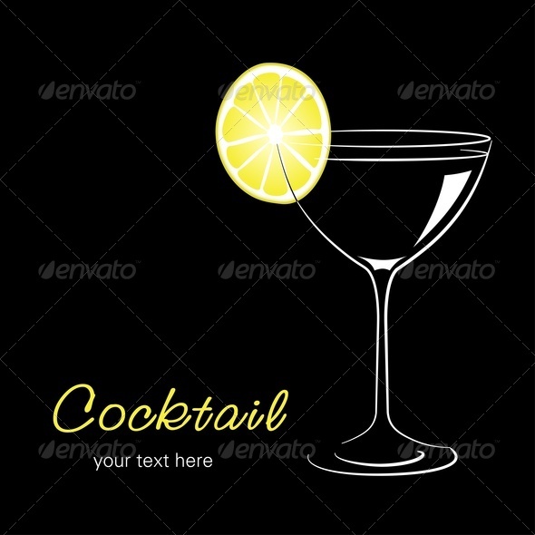 Cocktail With Lemon - Food Objects