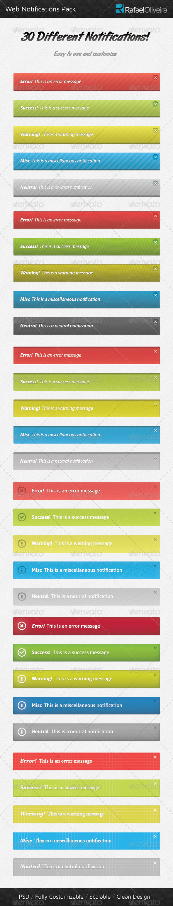 Web Notifications Pack - Miscellaneous Web Elements