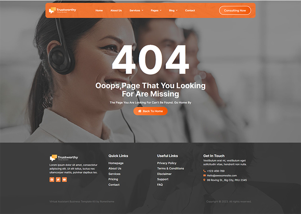 Trustworthy - Virtual Assistant Business Elementor Template Kit