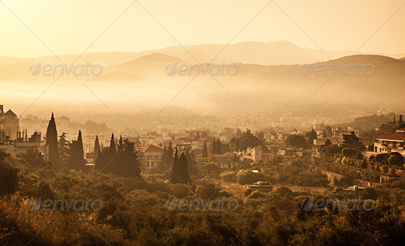 Village in mountains - Stock Photo - Images
