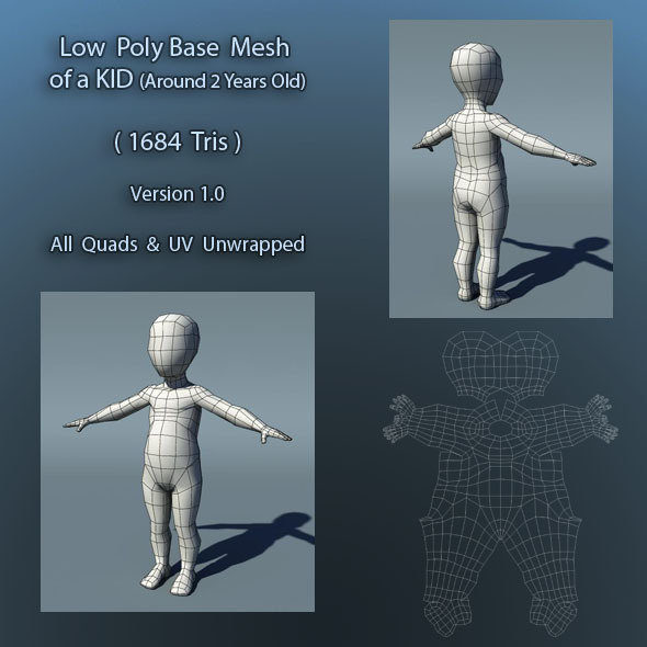 Kid Low Poly - 3Docean 397245