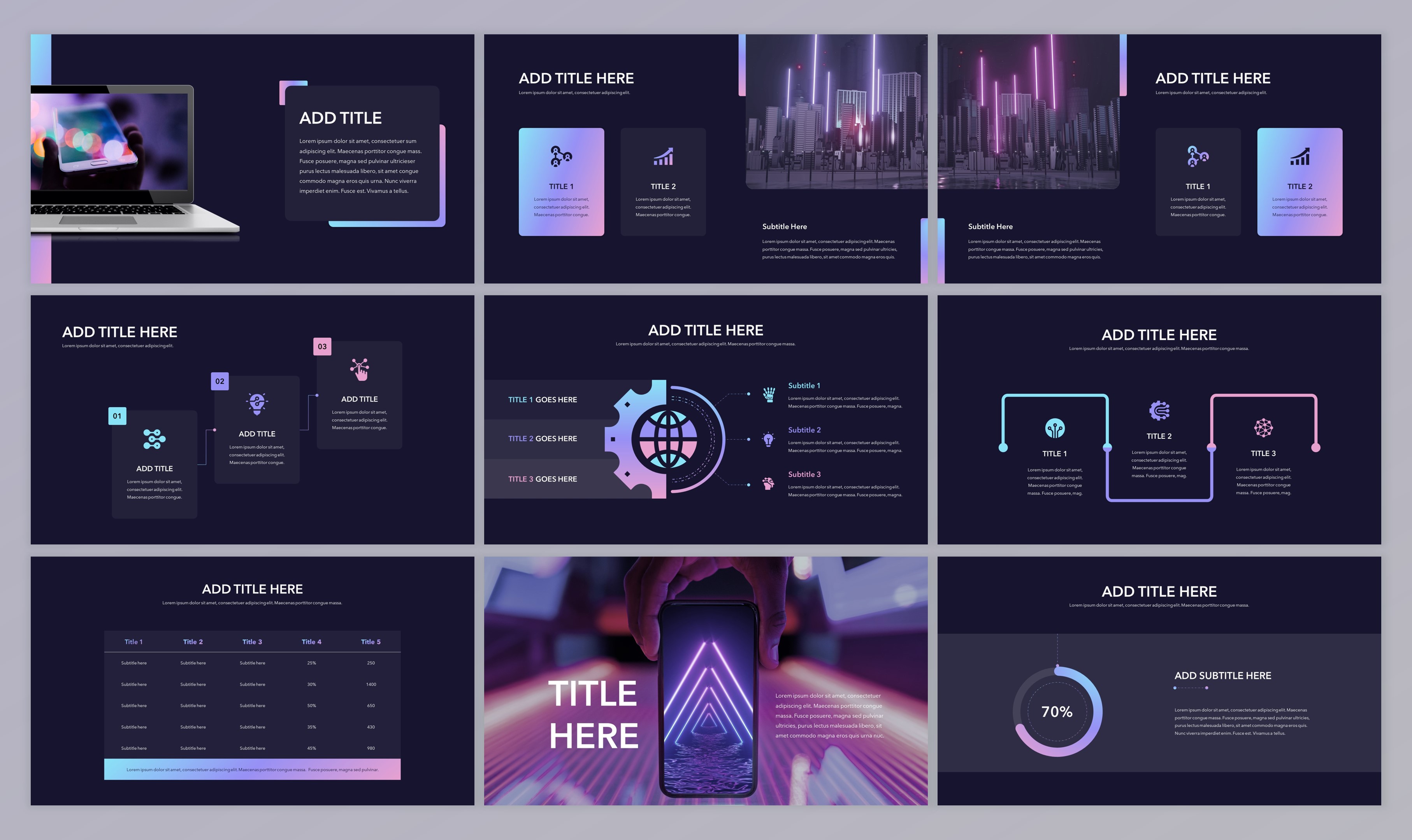 Futuristic Business PowerPoint Presentation Template, Dark Mode ...