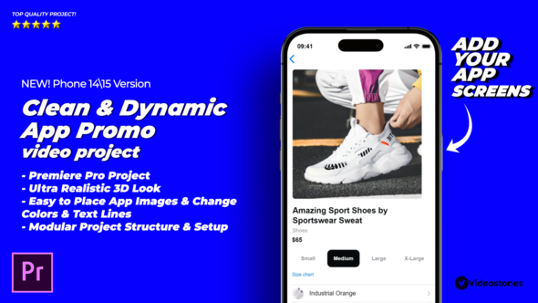 Dynamic & Clean App Promo Video Premiere Pro for Phone 14 and Phone 15
