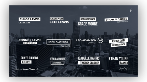 Minimal Lower Thirds - AE Elements template preview