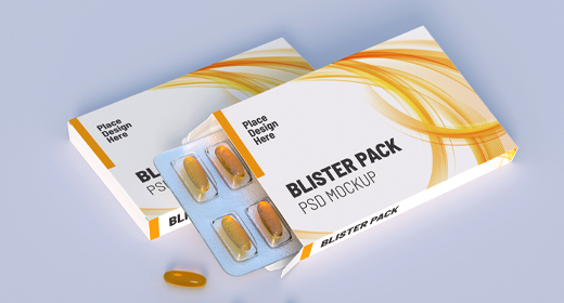 Huge set of mockups with different pill blisters packages