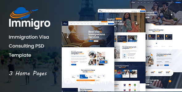 Immigro - Immigration Visa Consulting PSD Template