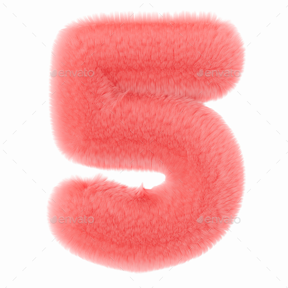 the number five in pink