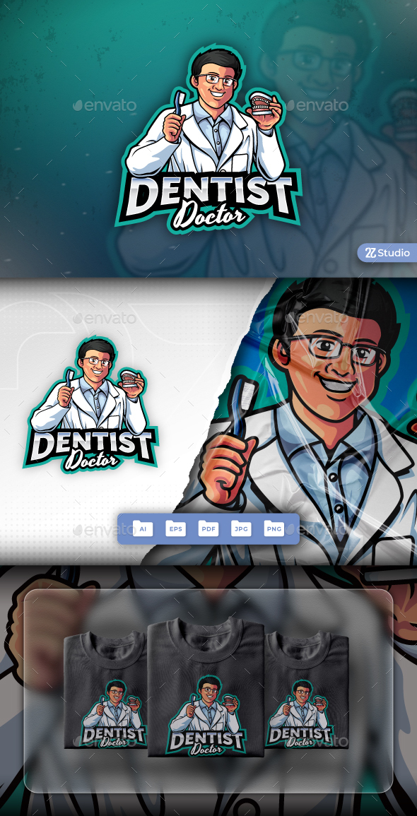 Dentist Mascot Logo Design