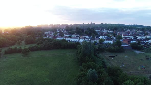 Aerial Town At Sunrise Full HD