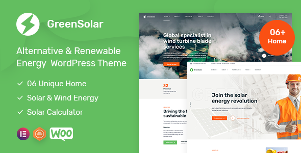 GreenSolar – Alternative & Renewable Energy WordPress Theme