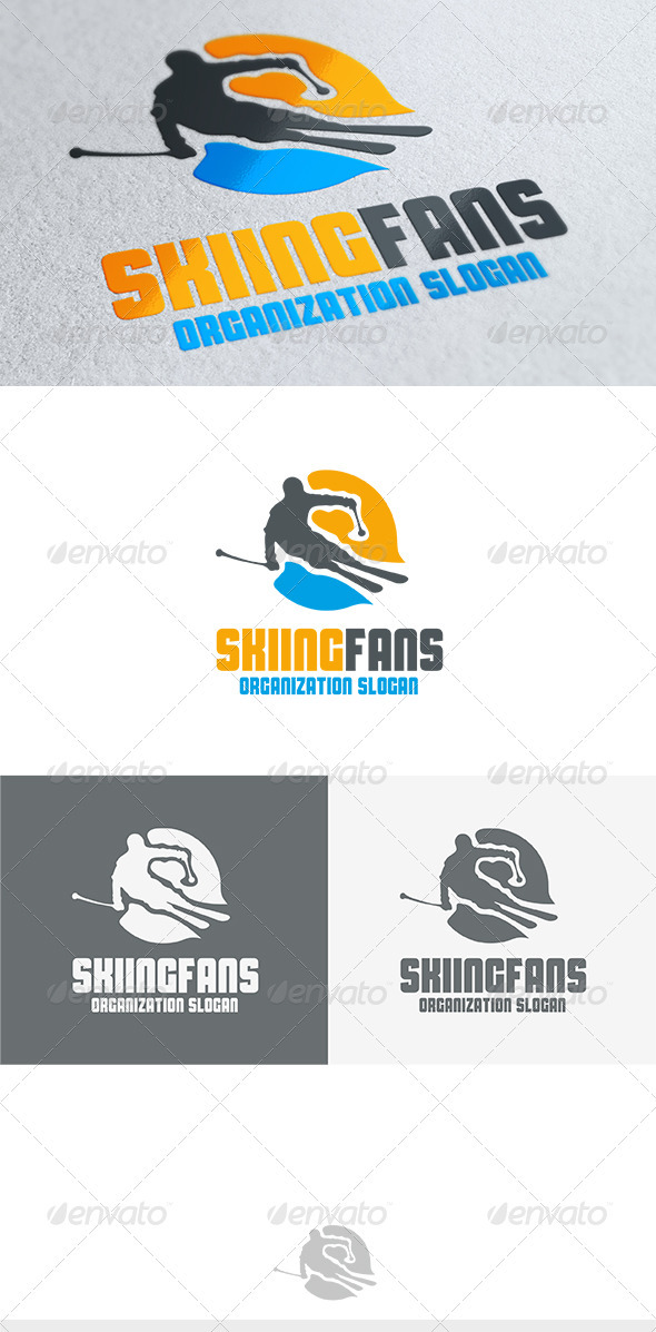 Skiing Fans Logo - Humans Logo Templates