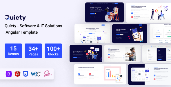 Quiety – Software & IT Solutions Angular Template by ThemeTags ...