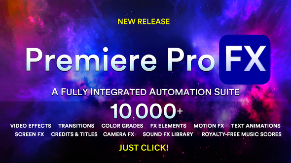 Premiere Pro FX Plugin Extension of Video Effects - Transitions - Animations - Sounds - Music