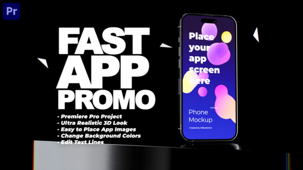 Fast App Promo - Dynamic & Stylish Mobile App Promo for Phone 14 Video Project for Premiere Pro