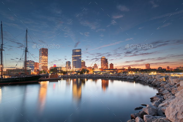 Milwaukee, Wisconsin, USA Skyline on the Lake Stock Photo by SeanPavone