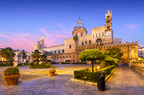 Palermo, Italy at the Palermo Cathedral - Stock Photo - Images