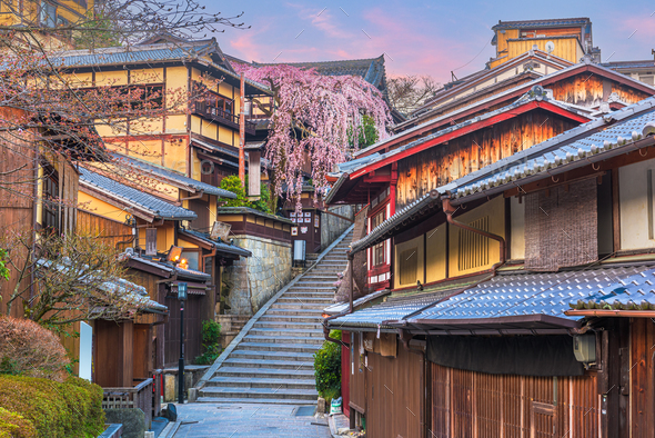 Kyoto, Japan Springtime in the Historic Higashiyama District - Stock Photo - Images