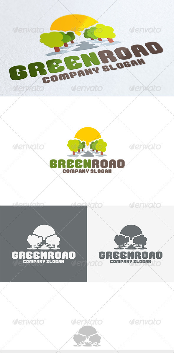 Green Road Logo - Nature Logo Templates