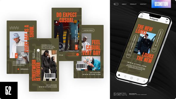 Urban Fashion Brands Instagram Stories Video Displays template preview